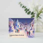 Sapporo-Schneefestival Japan Postkarte (Stehend Vorderseite)