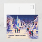 Sapporo-Schneefestival Japan Postkarte (Vorne/Hinten)