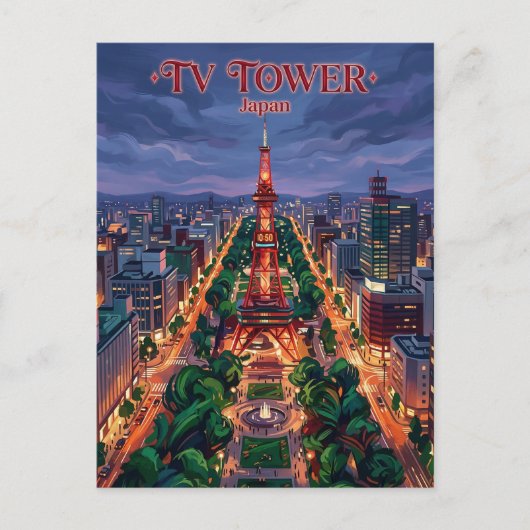 Sapporo TV-Turm Japan Postkarte (Vorderseite)