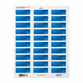 Sappphire Blue Glass Metal Rücksendeadressen-Aufkl (Vorne)