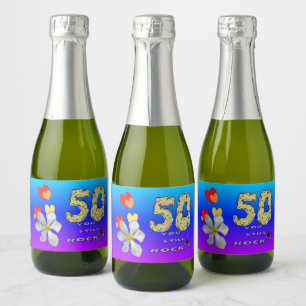 Sara 50-jähriges Jubiläum Hörnchen Sparkling Weinm Schaumweinetikett