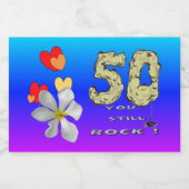 Sara 50-jähriges Jubiläum Hörnchen Sparkling Weinm Schaumweinetikett (Einzelnes Label)