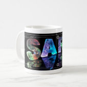 Sara - der NamensSara in 3D beleuchtet Kaffeetasse (Vorderseite Links)