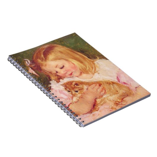 Sara Holding a Cat | Mary Cassatt Notizblock (Rechte Seite)