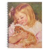 Sara Holding a Cat | Mary Cassatt Notizblock (Vorderseite)