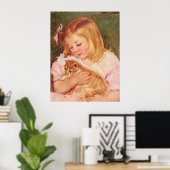 Sara Holding a Cat, Mary Cassatt Poster (Heimbüro)