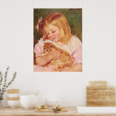 Sara Holding a Cat, Mary Cassatt Poster (Küche)