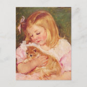 Sara Holding a Cat | Mary Cassatt Postkarte (Vorderseite)