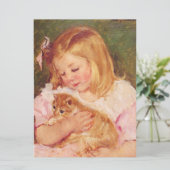 Sara Holding a Cat (von Mary Cassatt) Karte (Stehend Vorderseite)