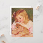 Sara Holding a Cat (von Mary Cassatt) Karte (Vorderseite/Rückseite Beispiel)
