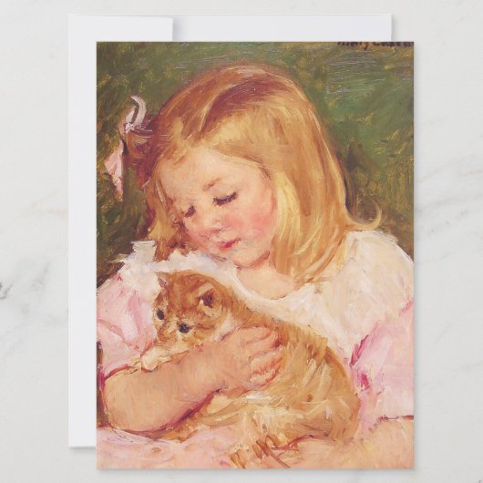Sara Holding a Cat (von Mary Cassatt) Karte (Vorderseite)