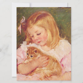 Sara Holding a Cat (von Mary Cassatt) Karte
