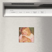 Sara Holding a Cat (von Mary Cassatt) Magnet (In Situ (Geschirrspüler))