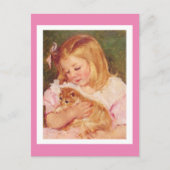 Sara Holding a Cat, von Mary Cassatt, Postkarte (Vorderseite)
