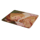 Sara Holding a Cat (von Mary Cassatt) Schneidebrett (Ecke)