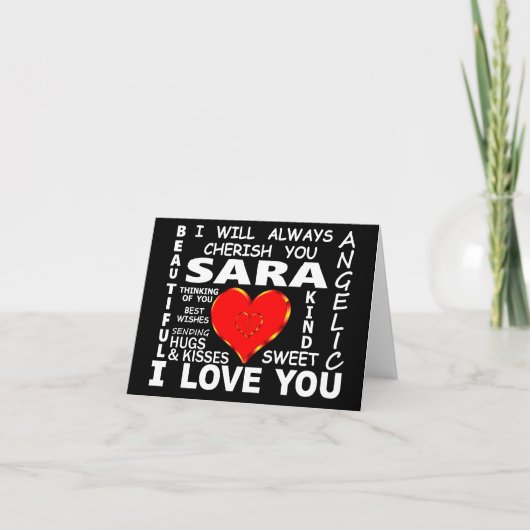 Sara I Liebe You Karte (Vorderseite)