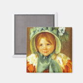 Sara in einem grünen Bonnet. c. 1901, Mary Cassatt Magnet (Vorderseite/Rückseite)