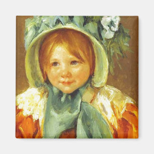 Sara in einem grünen Bonnet. c. 1901, Mary Cassatt Magnet