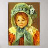Sara in einem grünen Bonnet. c. 1901, Mary Cassatt Poster (Vorne)