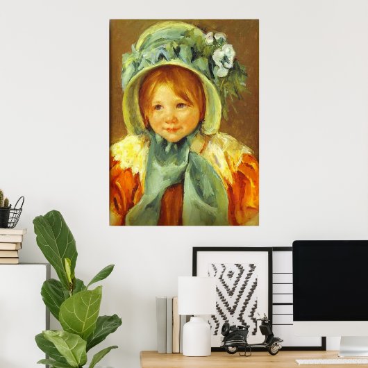 Sara in einem grünen Bonnet. c. 1901, Mary Cassatt Poster (Heimbüro)