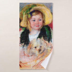 Sara mit ihrem Hund, Cassatt Badehandtuch