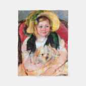Sara mit ihrem Hund, Cassatt Fleecedecke (Vorderseite)