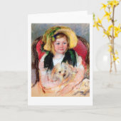 Sara mit ihrem Hund, Cassatt Karte (Gelbe Blume)