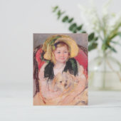 Sara mit ihrem Hund (von Mary Cassatt) Postkarte (Stehend Vorderseite)