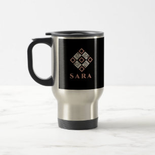 SARA Name Becher   Modernes Kufisches Geometrische Reisebecher
