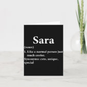 Sara Name Definition Funny D  Karte (Vorderseite)