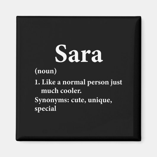 Sara Name Definition Funny D Magnet (Vorne)