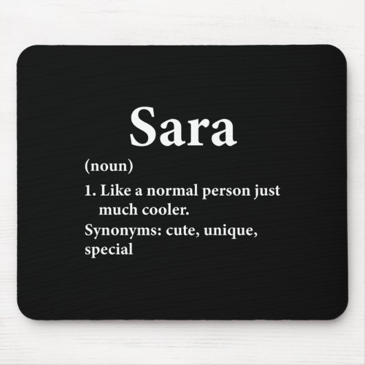 Sara Name Definition Funny D Mousepad (Vorne)