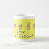 Sara-Name in ASL Kaffeetasse (Mittel)