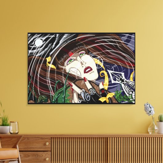 Sara-Rose am Teich gepflasterte Canvas-Prints Leinwanddruck (Insitu (Wohnzimmer))