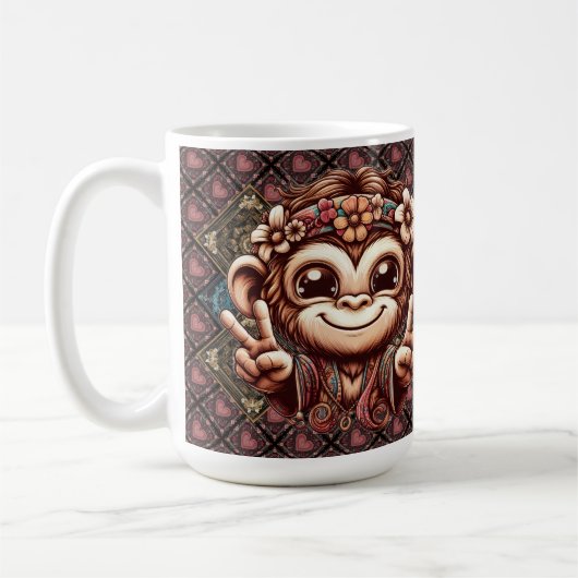 "Sara the Peace Monkey"  Kaffeetasse (Links)