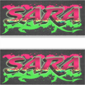 Sara Vorname Name Graffiti Aufkleber Sticker (Vorderseite)