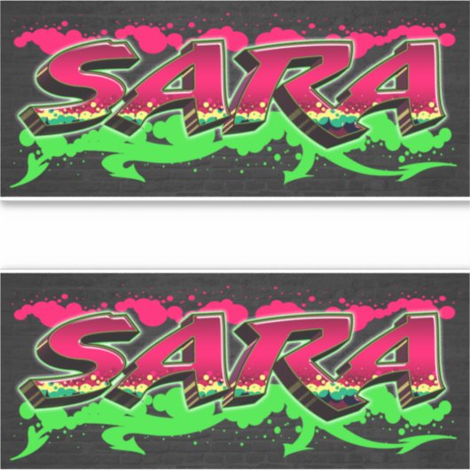 Sara Vorname Name Graffiti Aufkleber Sticker (Vorderseite)