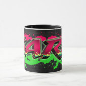 Sara Vorname Name Graffiti red green Tasse (Zentrum)