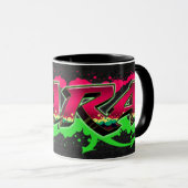 Sara Vorname Name Graffiti red green Tasse (VorderseiteRechts)