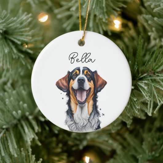 Sarabi Dog Pet Individuelle Name Weihnachten Keramik Ornament (Baum)