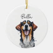 Sarabi Dog Pet Individuelle Name Weihnachten Keramik Ornament (Vorne)