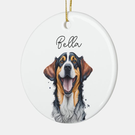 Sarabi Dog Pet Individuelle Name Weihnachten Keramik Ornament (Links)
