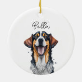 Sarabi Dog Pet Individuelle Name Weihnachten Keramik Ornament (Hinten)