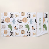 Sarafi Jungle Tier Beach Handtuch (Vorderseite)