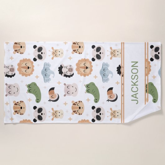 Sarafi Jungle Tier Beach Handtuch (Vorderseite)