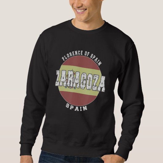 Saragossa Spanien, Vintage spanische Flagge Sweatshirt (Vorderseite)