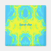 SARAH ANN ~Abstraktes Muster ~ Yellow Blue Green ~ Magnet (Vorne)