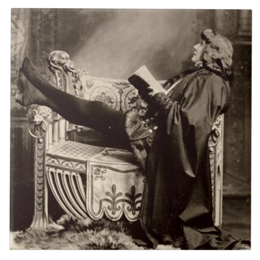 Sarah Bernhardt (1844-1923) als Hamlet 1899 Fliese (Vorderseite)