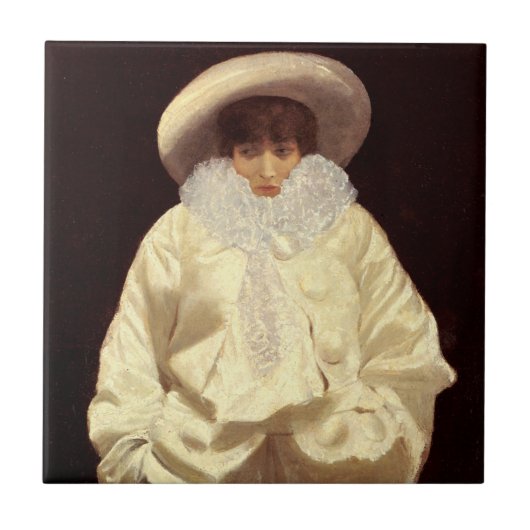 Sarah Bernhardt als Pierrot Fliese (Vorderseite)