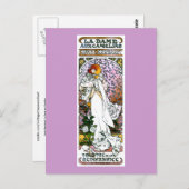 Sarah Bernhardt, La Dame aux Camélias, Mucha Fine Postkarte (Vorne/Hinten)